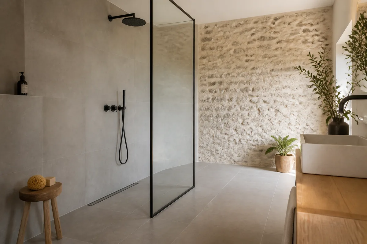 Douche à l'italienne à Angoulême : prix, pente et accessibilité